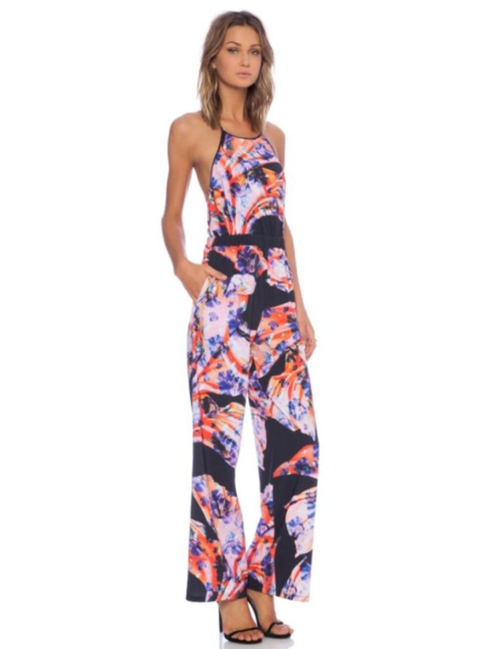 Clover Canyon Floral Halter Neck Wide Leg Jumpsuit from Revolve Women's Size S